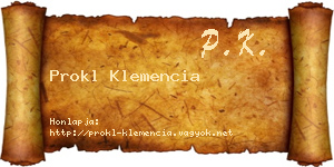 Prokl Klemencia névjegykártya